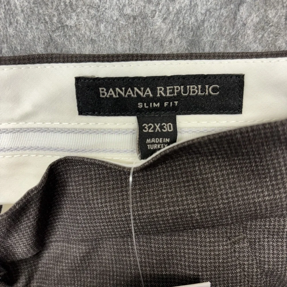 Banana Republic Pants Men's 32x30‎ Slim Fit Micro Houndstooth Brown New